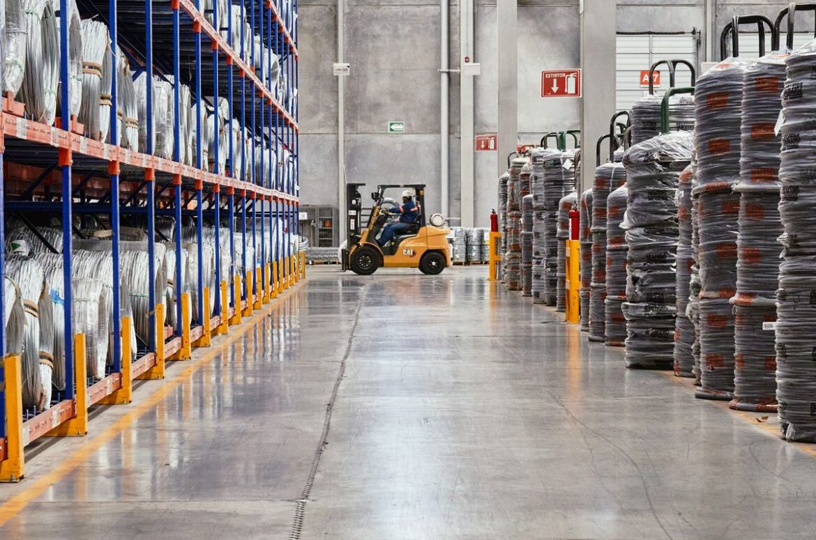 forklift in aisle
