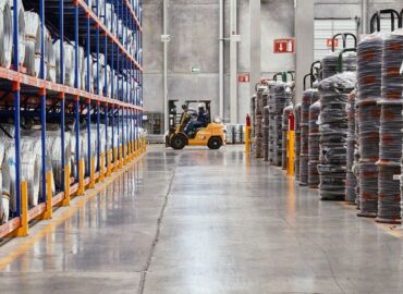forklift in aisle