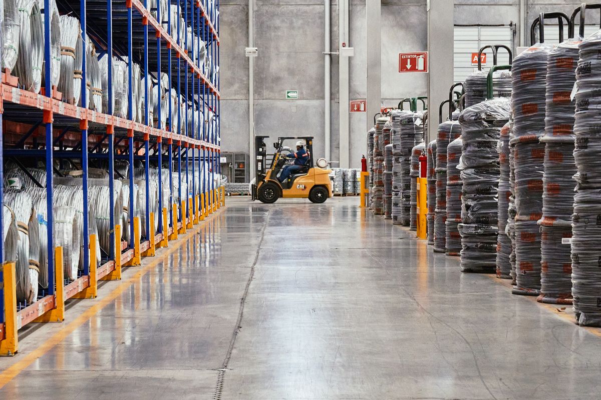 forklift in aisle