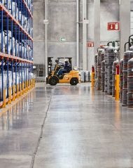 forklift in aisle